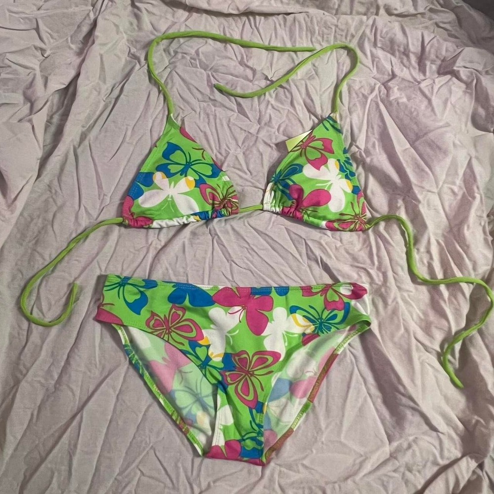 Colorful Butterfly Print Bikini Set 2PC